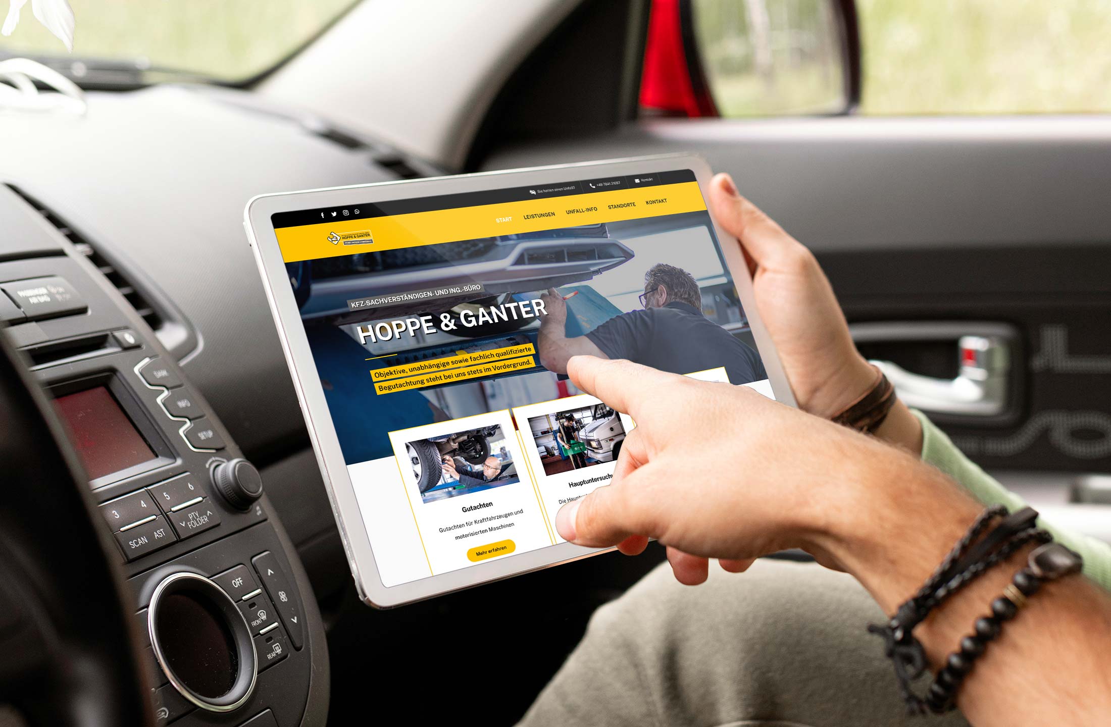 Professionelle Webseite für Hoppe & Ganter KFZ-Sachverständiger von rundum.marketing