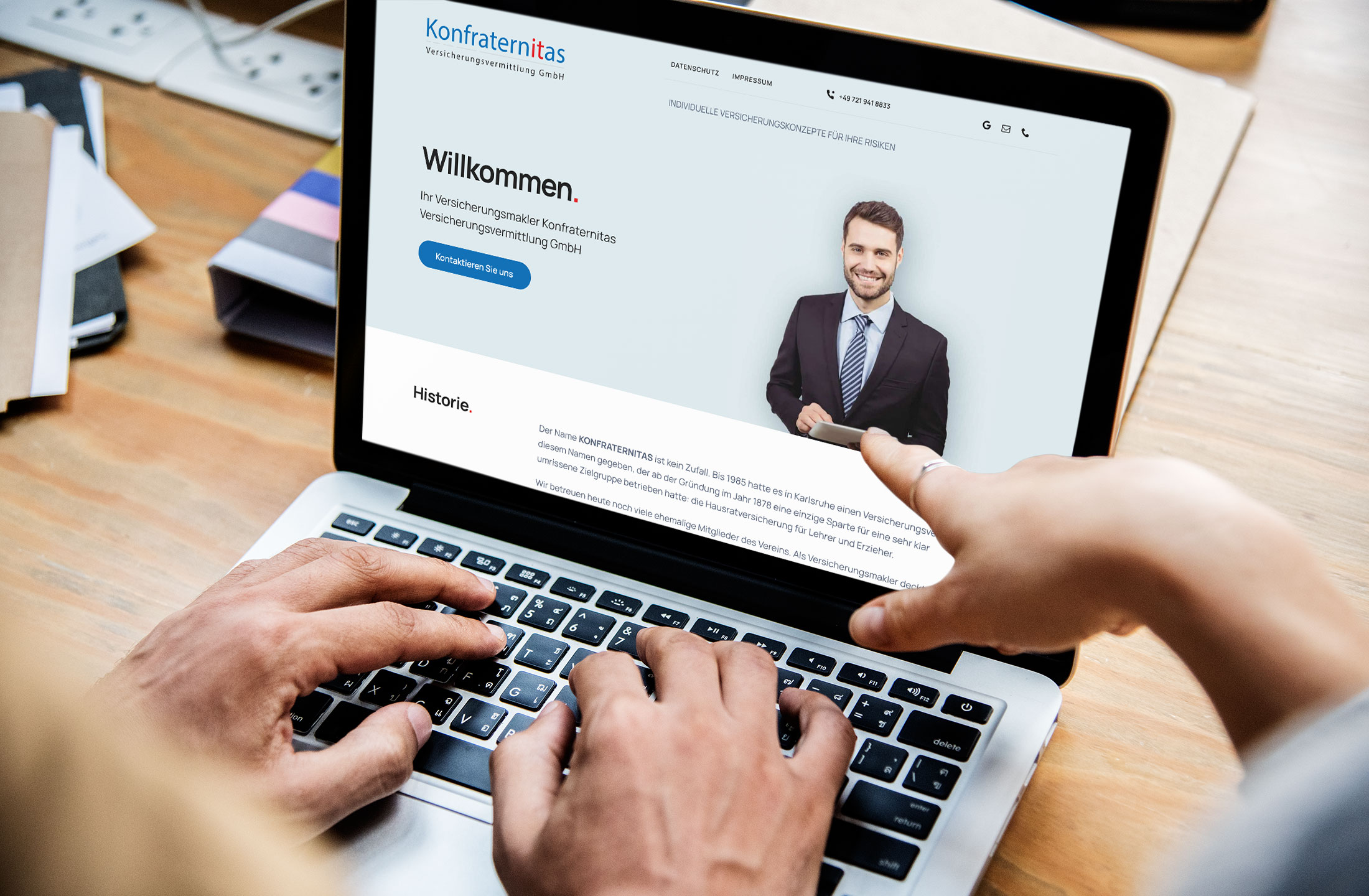 Professionelle Webseite für die Konfraternitas Versicherungsvermittlung GmbH aus Karlsruhe Kehl von rundum.marketing
